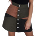 2019 New Fashion Women Ladies Casual Botton A-Line Skirt Patchwork Color Block Short Mini Skirt Hot Sale