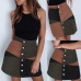 2019 New Fashion Women Ladies Casual Botton A-Line Skirt Patchwork Color Block Short Mini Skirt Hot Sale