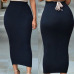 2019 New Sexy Women Lady Skirts Sexy Bodycon Solid High Waist Bodycon Straight Stretch Pencil Midi Skirt Solid Long Skirts