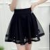 2019 New Spring Summer Women Black Mini Skirt Korean Elastic High Waist Skirt Shorts Sweet Mesh Tulle Umbrella Skirt Falda Tul