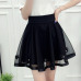 2019 New Spring Summer Women Black Mini Skirt Korean Elastic High Waist Skirt Shorts Sweet Mesh Tulle Umbrella Skirt Falda Tul