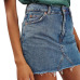 2019 New Summer Solid Color Denim Empire Skirt Women's High Waist Casual  A-Line Denim Distressed Bodycon Short Jean Skirt #C