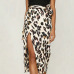 2019 Newest Women Chiffon Leopard Print Maxi Skirt Ladies High Waisted Summer Long Skirts Fashion Leopard