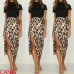 2019 Newest Women Chiffon Leopard Print Maxi Skirt Ladies High Waisted Summer Long Skirts Fashion Leopard