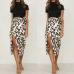 2019 Newest Women Chiffon Leopard Print Maxi Skirt Ladies High Waisted Summer Long Skirts Fashion Leopard