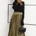2019 Spring New Arrival High Waist Accordion Pleated Skirt Korean Style Vintage Skirt Faldas Largas Elegantes Free Shipping