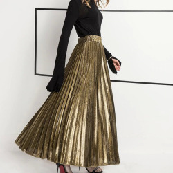 2019 Spring New Arrival High Waist Accordion Pleated Skirt Korean Style Vintage Skirt Faldas Largas Elegantes Free Shipping