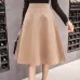 2019 Spring New Style Suede Skirt Women 5 Colors Available Elegant Vintage All-match Slim High Waist A-line Skirt Free Shipping