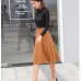 2019 Spring New Style Suede Skirt Women 5 Colors Available Elegant Vintage All-match Slim High Waist A-line Skirt Free Shipping