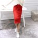 2019 Spring Summer Bodycon Skirts Women Stretchable Split Skirt Midi Slim Pencil Skirts For Women Female Knit Skirt