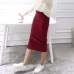 2019 Spring Summer Bodycon Skirts Women Stretchable Split Skirt Midi Slim Pencil Skirts For Women Female Knit Skirt