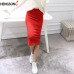 2019 Spring Summer Bodycon Skirts Women Stretchable Split Skirt Midi Slim Pencil Skirts For Women Female Knit Skirt