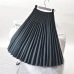 2019 Spring Women Elegant Pleated Skirt High Waist Women White Long Skirt Female Ladies High Quality Women Midi Skirt Black Saia