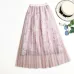 2019 Summer Floral Embroidery Tulle Skirts High waist A word Long skirt High Waist Pleated skirt Female Tutu Skirts