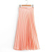 2019 Summer Pleated Skirts Womens High Waist Light Blue Pink Long Skirt England Style Ladies Faldas Saia