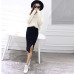 2019 Summer Skirts Sexy Pencil Skirts Women Skirt Wool Rib Knit Solid Elegant Long Skirt Package Hip Split Waist Maxi Midi skirt