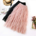 2019 Summer Women Boho Long Skirt High Waist Ruffles Women Beach Skirts Pink Jupe Femme Tulle Skirt Saia Midi Faldas