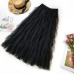 2019 Summer Women Boho Long Skirt High Waist Ruffles Women Beach Skirts Pink Jupe Femme Tulle Skirt Saia Midi Faldas