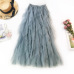 2019 Summer Women Boho Long Skirt High Waist Ruffles Women Beach Skirts Pink Jupe Femme Tulle Skirt Saia Midi Faldas