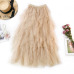 2019 Summer Women Boho Long Skirt High Waist Ruffles Women Beach Skirts Pink Jupe Femme Tulle Skirt Saia Midi Faldas