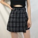 2019 Summer Women Skirt Harajuku Plaid A-Line High Waist Casual Fashion Kawaii Student Skirts Whit Shorts