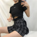 2019 Summer Women Skirt Harajuku Plaid A-Line High Waist Casual Fashion Kawaii Student Skirts Whit Shorts