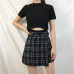 2019 Summer Women Skirt Harajuku Plaid A-Line High Waist Casual Fashion Kawaii Student Skirts Whit Shorts