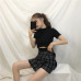 2019 Summer Women Skirt Harajuku Plaid A-Line High Waist Casual Fashion Kawaii Student Skirts Whit Shorts