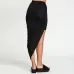 2019 Summer Women Skirt Hem Cross Fold Sexy Wrap Banded Waist Draped women skirt Cut Out Asymmetrical Pencil Skirts XS-XXXL 504