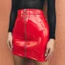 2019 Women PU Leather Mini Skirt High Waist Plain Flared Skirt Short Sexy Zipper Siderosphere Party Evening Fashion Ladies Femme