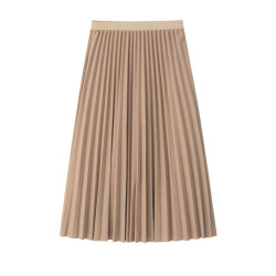 2019 Women Skirt High Waist Women Pleated Midi Skirt Female Jumper Ladies A-Line Midi Skirt Saia Vintage Spring Skirt