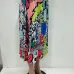 2019 new women vintage cartoon print sexy high waist mid-calf length pleated skirts active wear casual skirt 3 color LD8277