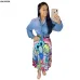 2019 new women vintage character letter print high waist mid-calf length pleated skirts vintage big swing skirt 4 color LD8277-1