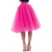 26 Colors 5 Layered 65cm Knee Length Tulle Skirt Tutu Women Skirt High Waist Pleated Skirt Cosplay Petticoat Elastic Belt Faldas