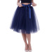 26 Colors 5 Layered 65cm Knee Length Tulle Skirt Tutu Women Skirt High Waist Pleated Skirt Cosplay Petticoat Elastic Belt Faldas