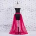 4Layers Black Overlay Skirt Fashion Long Tutu Tulle Skirt Bride Overskirt Chic Floor Length Saia Longa Detachable Wedding Skirts