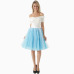 5 Layers 60cm Midi Tulle Skirt Princess  Womens Adult Tutu Fashion Clothing Faldas Saia Femininas Jupe Summer Style