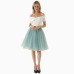 5 Layers 60cm Midi Tulle Skirt Princess  Womens Adult Tutu Fashion Clothing Faldas Saia Femininas Jupe Summer Style