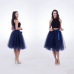 5 Layers 65cm Midi Tulle Skirt Princess Pleated Dance Tutu Skirts Womens Lolita Petticoat Jupe Saia faldas Denim Party Skirts