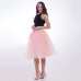 5 Layers 65cm Midi Tulle Skirt Princess Pleated Dance Tutu Skirts Womens Lolita Petticoat Jupe Saia faldas Denim Party Skirts