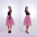 5 Layers 65cm Midi Tulle Skirt Princess Pleated Dance Tutu Skirts Womens Lolita Petticoat Jupe Saia faldas Denim Party Skirts