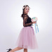 5 Layers 65cm Midi Tulle Skirt Princess Pleated Dance Tutu Skirts Womens Lolita Petticoat Jupe Saia faldas Denim Party Skirts