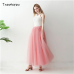 5 Layers Long Tutu Skirts 2018 Summer Fashion Womens Princess Fairy Style Voile Tulle Skirt Bouffant Puffy Fashion Skirt