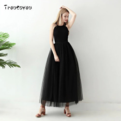 5 Layers Long Tutu Skirts 2018 Summer Fashion Womens Princess Fairy Style Voile Tulle Skirt Bouffant Puffy Fashion Skirt