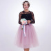 6Layers 65cm Fashion Tulle Skirt Pleated Tutu Skirts Womens Lolita Petticoat Bridesmaids Vintage Midi Skirt Jupe Saias faldas