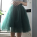 6Layers 65cm Fashion Tulle Skirt Pleated Tutu Skirts Womens Lolita Petticoat Bridesmaids Vintage Midi Skirt Jupe Saias faldas