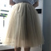 6Layers 65cm Fashion Tulle Skirt Pleated Tutu Skirts Womens Lolita Petticoat Bridesmaids Vintage Midi Skirt Jupe Saias faldas