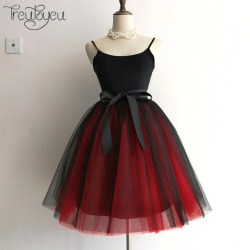 7 Layers 65cm Long Women Skirt Princess Tutu Tulle Skirts Fashion Ball Gown Lolita Skirt Summer Saias Femininas faldas Jupe