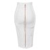 8 Colors Sexy Solid Zipper Orange Blue Black Bandage Skirt Women Elastic Bodycon Summer Pencil Skirts 55cm