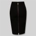 8 Colors Sexy Solid Zipper Orange Blue Black Bandage Skirt Women Elastic Bodycon Summer Pencil Skirts 55cm